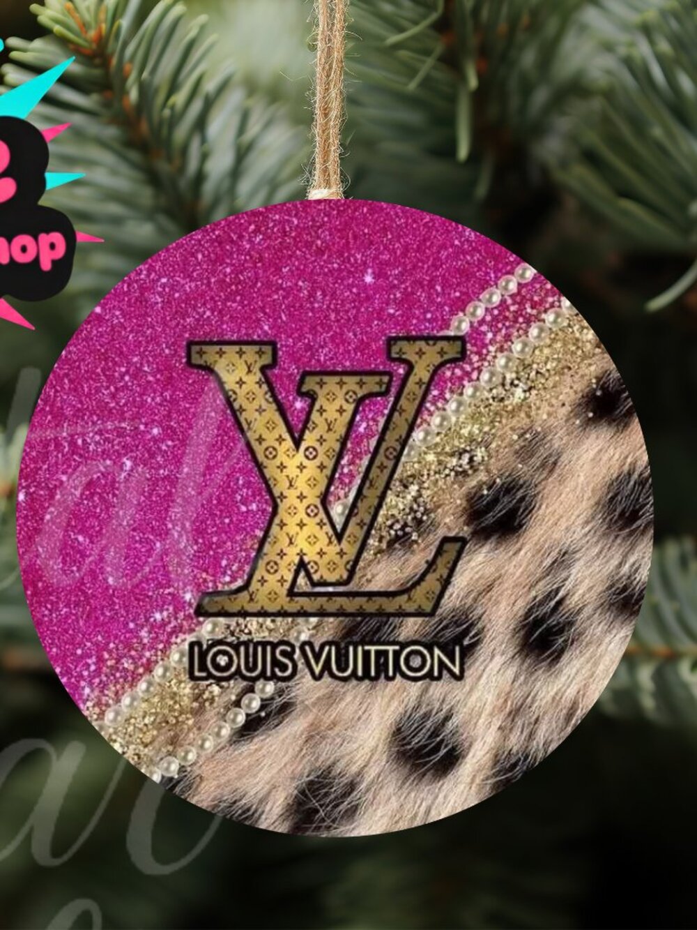 LV 3" Wood Ornament